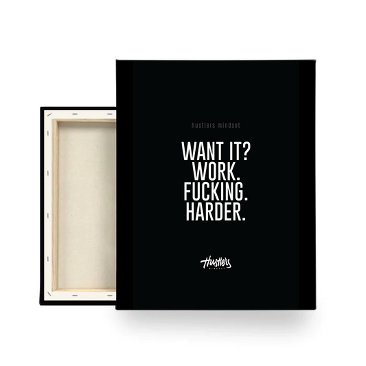Work Harder - 12 x 18 Canvas Print
